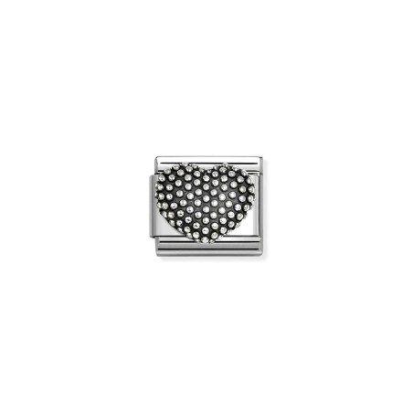 Composable Classic SIMBOLOS OXIDADOS en acero y plata 925 Corazon puntitos new