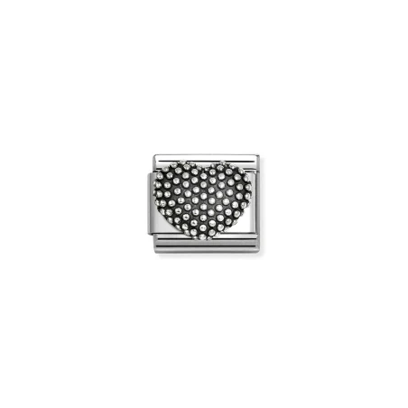 Composable Classic SIMBOLOS OXIDADOS en acero y plata 925 Corazon puntitos new