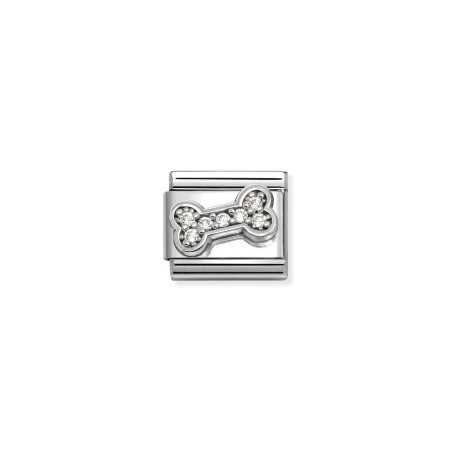 Composable CL SIMBOLOS acero, Cubic Zirc. y plata 925 Hueso BLANCO