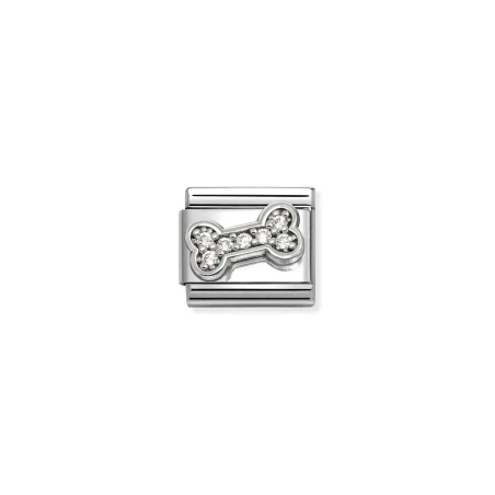 Composable CL SIMBOLOS acero, Cubic Zirc. y plata 925 Hueso BLANCO