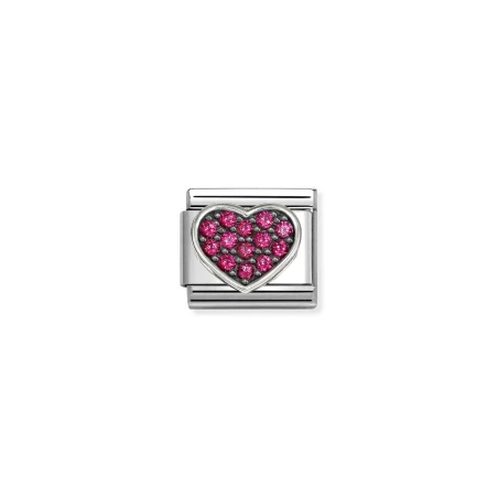 Composable CL SIMBOLOS acero, cz y plata 925 RICOS Corazon ROJO