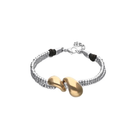 Pulsera UNOde50 Axis Cuentas Baño Plata y Gotas Baño Oro PUL2662OROMTL0M