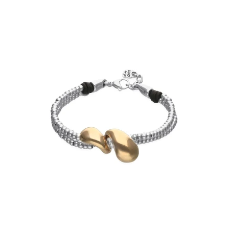 Pulsera UNOde50 Axis Cuentas Baño Plata y Gotas Baño Oro PUL2662OROMTL0M