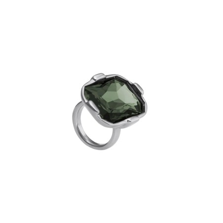 Anillo UNOde50 Presagio Baño Plata y Cristal Verde Facetado ANI0879VRDMTL