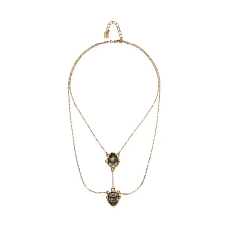 Collar Doble UNOde50 Baño Oro y Cristales Grises COL2077GRSORO0U