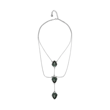 Collar Doble UNOde50 Baño Plata y Cristales Verdes COL2078VRDMTL0U