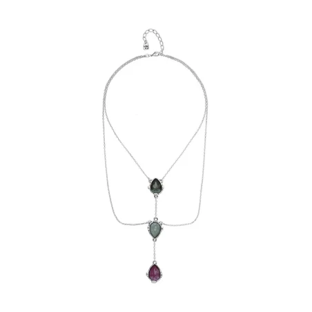 Collar Doble UNOde50 Baño Plata y Cristales Multicolor COL2080MCLMTL0U