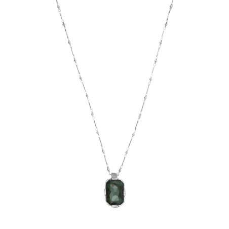 Collar UNOde50 Baño Plata y Cristal Verde COL2082VRDMTL0U