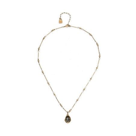 Collar UNOde50 Baño Oro y Cristal Gris COL2104GRSORO0U