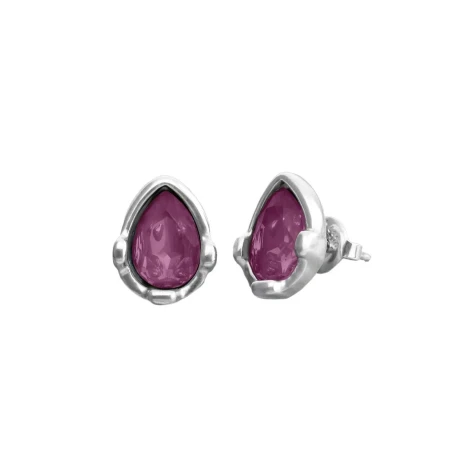 Pendientes UNOde50 Baño Plata y Cristal Rosa PEN1088RSAMTL0U