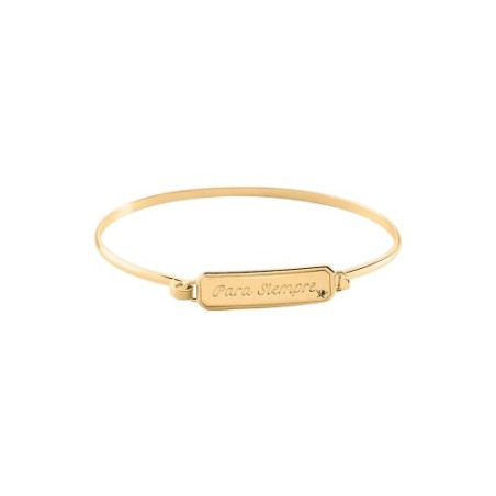 Pulsera Rígida Agatha Paris Lucky "Para Siempre" Baño Oro 02480412-137-TU