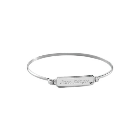 Pulsera Rígida Agatha Paris Lucky "Para Siempre" Baño Rodio 02450961-136-TU
