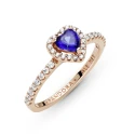 Anillo Pandora Rose Corazón Azul Brillante 188421C01