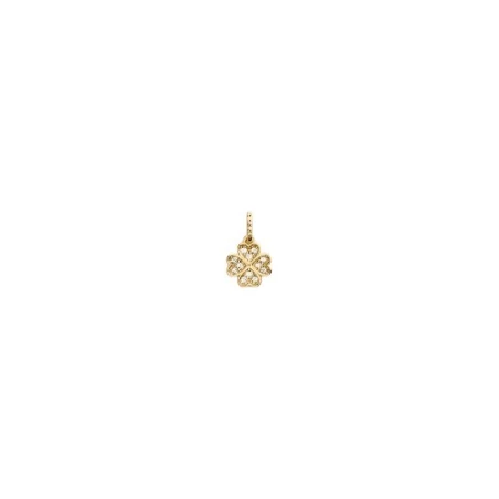Colgante Agatha Paris Lucky Trébol Baño Oro y Circonitas Blancas 02880158-137-TU