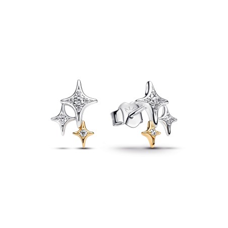 Pendientes Pandora Estrellas Brillantes Bicolor 265050C01