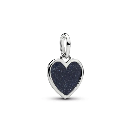 Charm Colgante Pandora Corazón Azul Grabable 735088C01