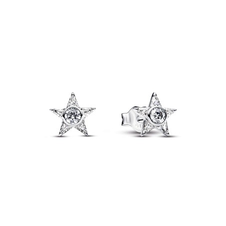 Pendientes Botón Pandora Estrella Brillante Plata 295089C01