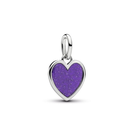 Charm Colgante Pandora Corazón Morado Grabable 735088C02