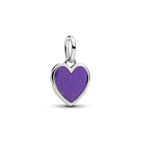 Charm Colgante Pandora Corazón Morado Grabable 735088C02