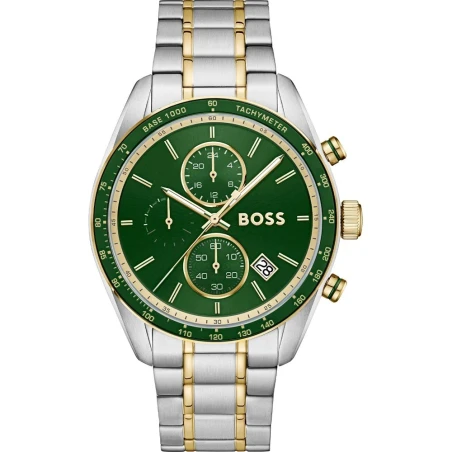 Reloj Boss Grand Prix Vitesse Plateado, Dorado y Verde Cronógrafo Hombre 1514345
