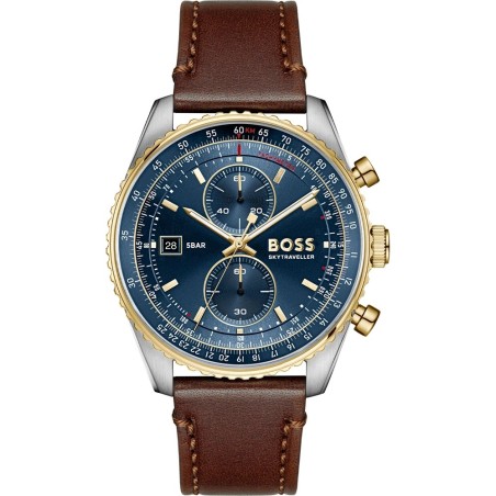 Reloj Boss Sky Traveller Pro Azul y Marrón Cronógrafo Hombre 1514346