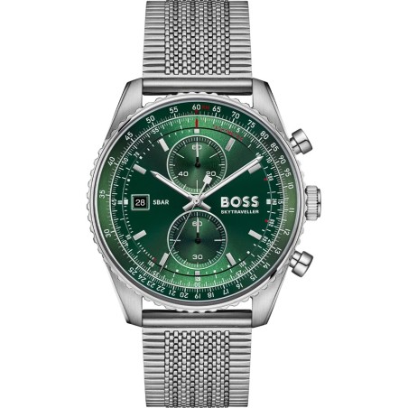 Reloj Boss Sky Traveller Pro Verde y Plateado Cronógrafo Hombre 1514347