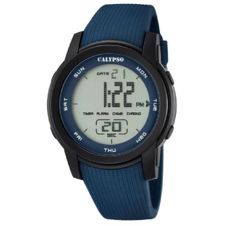 Reloj Calypso Color Splash Negro y Azul Digital Hombre K5698/2