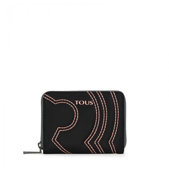 Billetero pequeño TOUS Adaz de Lona color negro y caqui. 795970307