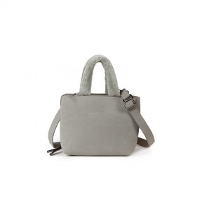 Bolso bowling TANTREND gris con pelo. Pack Bolso 2-2. 04702828