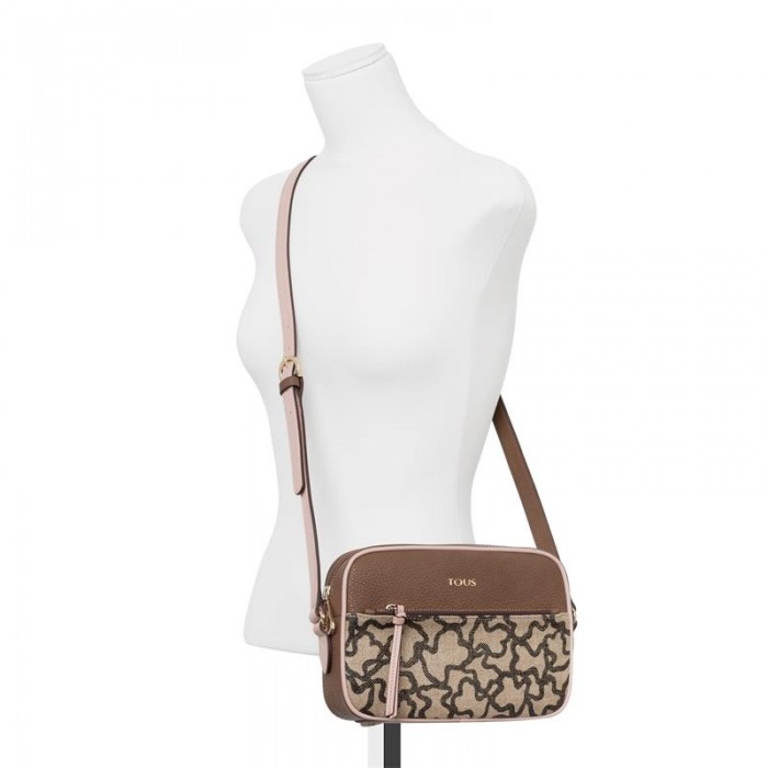 Bolso bandolera TOUS Elice New en color marrón y rosa.  895890024