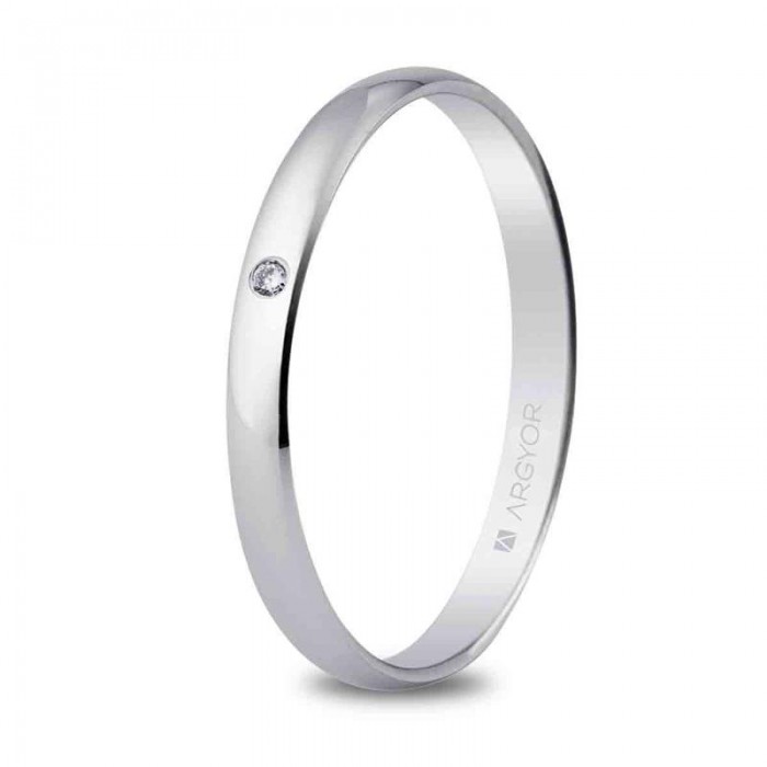 Alianza oro blanco 2,5mm diamante 5B253D