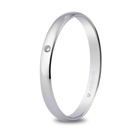 Alianza oro blanco 2,5mm diamante 5B253D