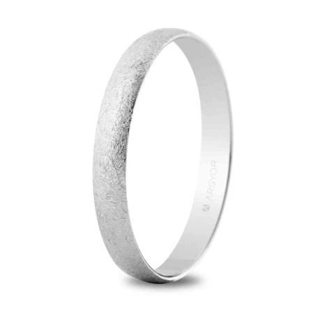 Alianza oro blanco 3mm efecto hielo