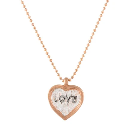 Gargantilla plata Corazón Love bicolor con rosé