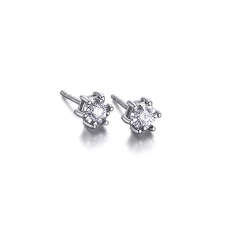 Pendientes Le Carré Mujer Oro Blanco con Diamantes BRIL.00482