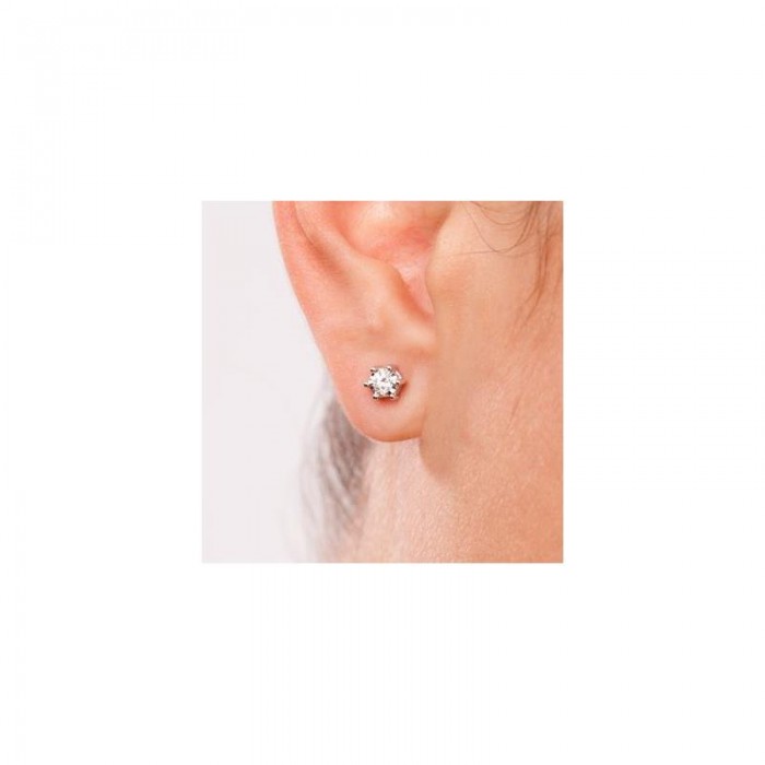 Pendientes Le Carré Mujer Oro Blanco con Diamantes BRIL.00482