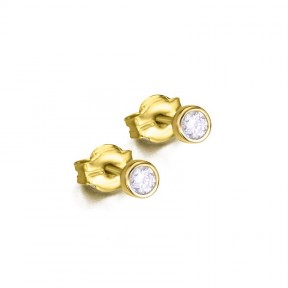 Pendientes Le Carre Mujer Chaton Oro Amarillo y diamante 0,10ct. GB020OA.00