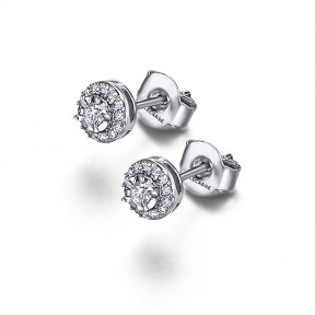 Pendientes Le Carré Mujer Oro Blanco y diamante 0,23 q. GB026OB.00