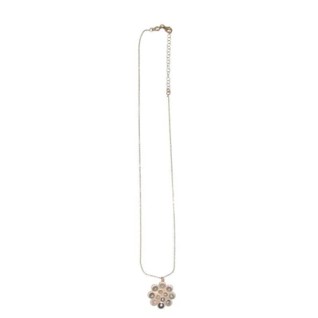 Gargantilla Troquel Rose Brillos Plata Cm 38+5 Ext roseton lentejuelas fashion joya