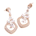 Pendientes colgantes ARXIS Plata en rose y curazo