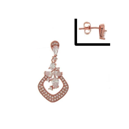 Pendientes colgantes ARXIS Plata en rose y curazo
