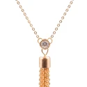 Collar señora ARXIS de plata en color dorado. Diseño doble caida con borla.