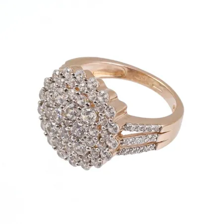 Anillo señora ARXIS de plata en rose con circonitas transparentes.