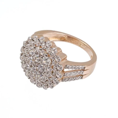 Anillo señora ARXIS de plata en rose con circonitas transparentes.