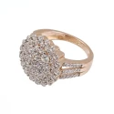 Anillo señora ARXIS de plata en rose con circonitas transparentes.