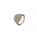 Anillo señora ARXIS de plata en rose con circonitas transparentes.