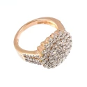 Anillo señora ARXIS de plata en rose con circonitas transparentes.