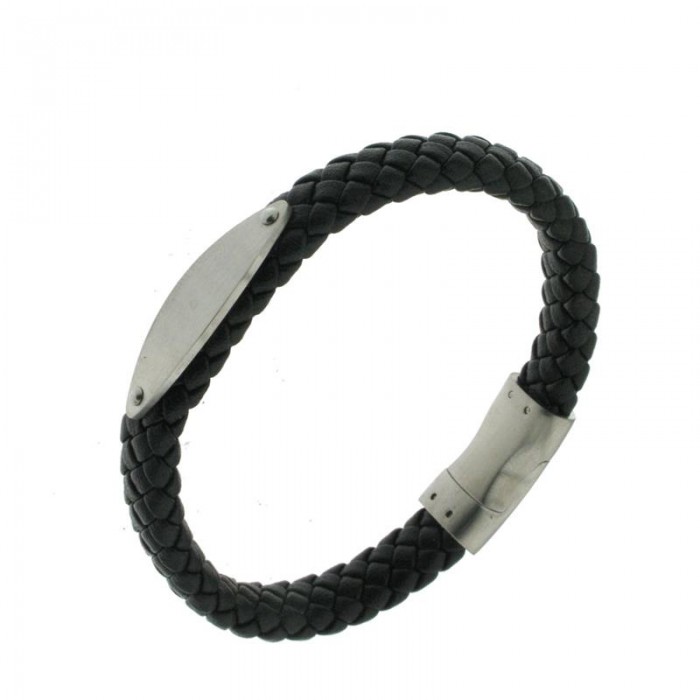 Pulsera de caballero ARXIS diseño trenzado con placa de acero. GD829