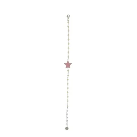 Pulsera ARXIS Plata con Estrella Rosa y Cristales blancos.
