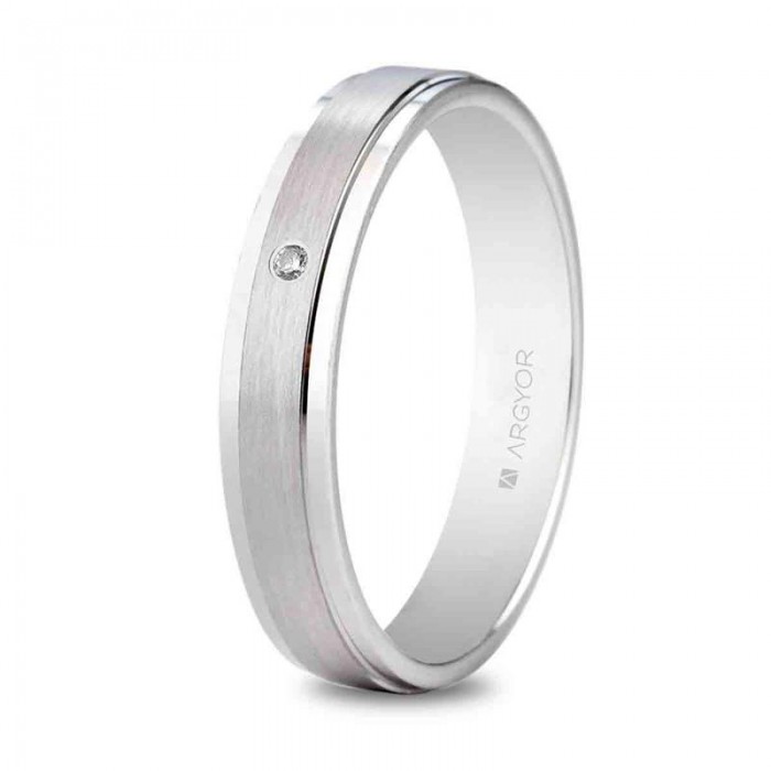 Alianza oro blanco 4mm diamante 5B40397D